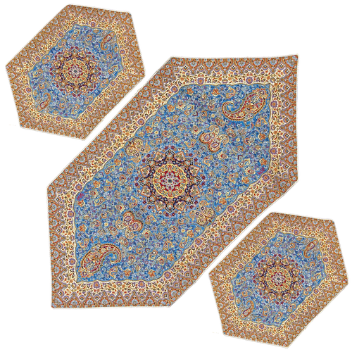 ست سه تکه ترمه پدیده آبی سورمه ای