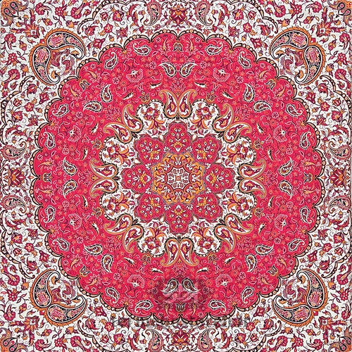 رومیزی ترمه طرح ارکیده قرمز سنتی