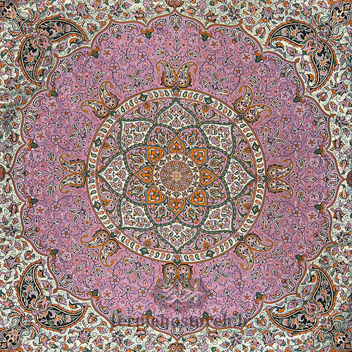 رومیزی ترمه طرح مهستان صورتی