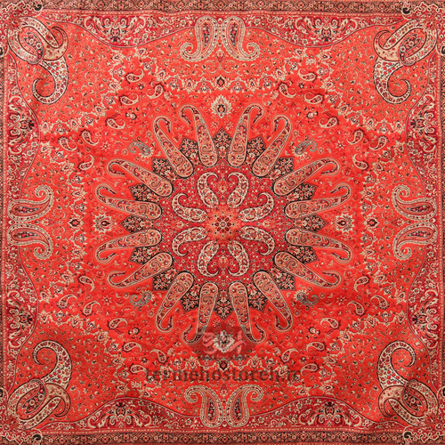 رومیزی ترمه طرح میترا قرمز سنتی